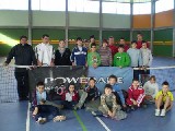 Os participantes no I Clinic de tenis co Concelleiro de Deportes