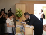 Visita do Conselleiro � Biblioteca